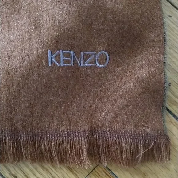 Kenzo Scarf Womens Patchwork Multicolor Floral Woven Wool Silk Blend Fringes - Picture 5 of 7